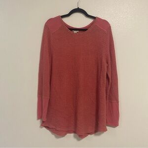 Sundance Sweater Women's Size XL Pink Everly Thermal Waffle Knit Top lightweight